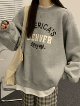 Load image into Gallery viewer, Fake Two Loose Long Sleeve Round Neck Pullover Sweatshirt