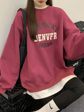 Load image into Gallery viewer, Fake Two Loose Long Sleeve Round Neck Pullover Sweatshirt