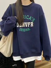 Load image into Gallery viewer, Fake Two Loose Long Sleeve Round Neck Pullover Sweatshirt