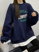 Load image into Gallery viewer, Fake Two Loose Long Sleeve Round Neck Pullover Sweatshirt