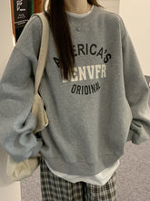 Load image into Gallery viewer, Fake Two Loose Long Sleeve Round Neck Pullover Sweatshirt