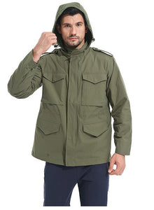 Men'S Autumn And Winter Tactical Waterproof Outdoor Mid-Length Jacket