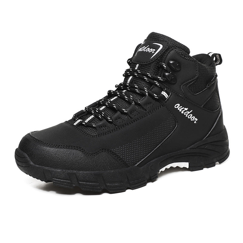 Men'S Warm And Velvet Non-Slip Wear-Resistant Outdoor Sports Snow Boots