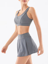 Load image into Gallery viewer, Two-piece Yoga Bra High Waist Hip-lifting Sports Short Skirt