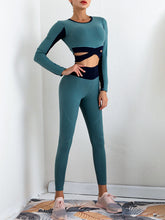 Load image into Gallery viewer, Sports Fitness High Waist Yoga Two-piece Suit