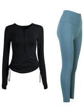 Load image into Gallery viewer, Two-piece Long-sleeved Quick-drying Top Yoga Pants