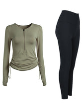 Load image into Gallery viewer, Two-piece Long-sleeved Quick-drying Top Yoga Pants