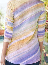 Load image into Gallery viewer, Casual Print Round Neck 3/4 Sleeves T-shirt Tops