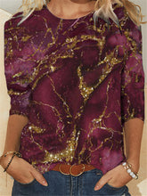 Load image into Gallery viewer, Retro Tie-dye Printing Long-sleeved Loose Round Neck Top T-shirt
