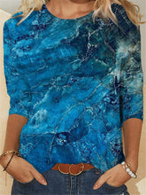 Load image into Gallery viewer, Retro Tie-dye Printing Long-sleeved Loose Round Neck Top T-shirt