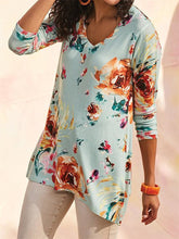 Load image into Gallery viewer, Long-sleeved Printing Casual T Shirt V-neck Tops
