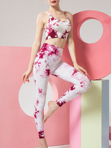 Fashion Casual Tie-dye Printed Yoga Sports Suit