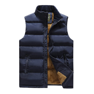 Men'S Autumn And Winter Plus Velvet Thick Cotton Waistcoat Vest