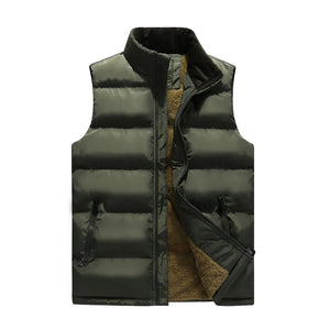 Men'S Autumn And Winter Plus Velvet Thick Cotton Waistcoat Vest