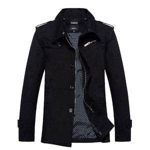 Pure Cotton Fashion Men'S Mid-Length Slim Coat