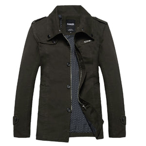 Pure Cotton Fashion Men'S Mid-Length Slim Coat