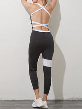 Load image into Gallery viewer, Sports Color Matching Sexy Backless Fitness Yoga Jumpsuit