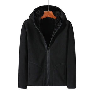 Men'S Winter Warm Thick Polar Fleece Hooded Jacket