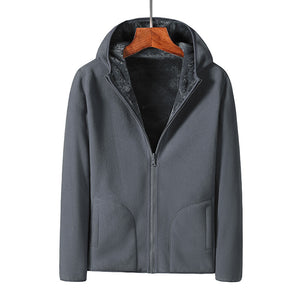 Men'S Winter Warm Thick Polar Fleece Hooded Jacket