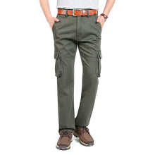 Load image into Gallery viewer, Men&#39;S Cotton Plus Cashmere Casual Straight Multi-Pocket Overalls