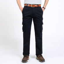 Load image into Gallery viewer, Men&#39;S Cotton Plus Cashmere Casual Straight Multi-Pocket Overalls