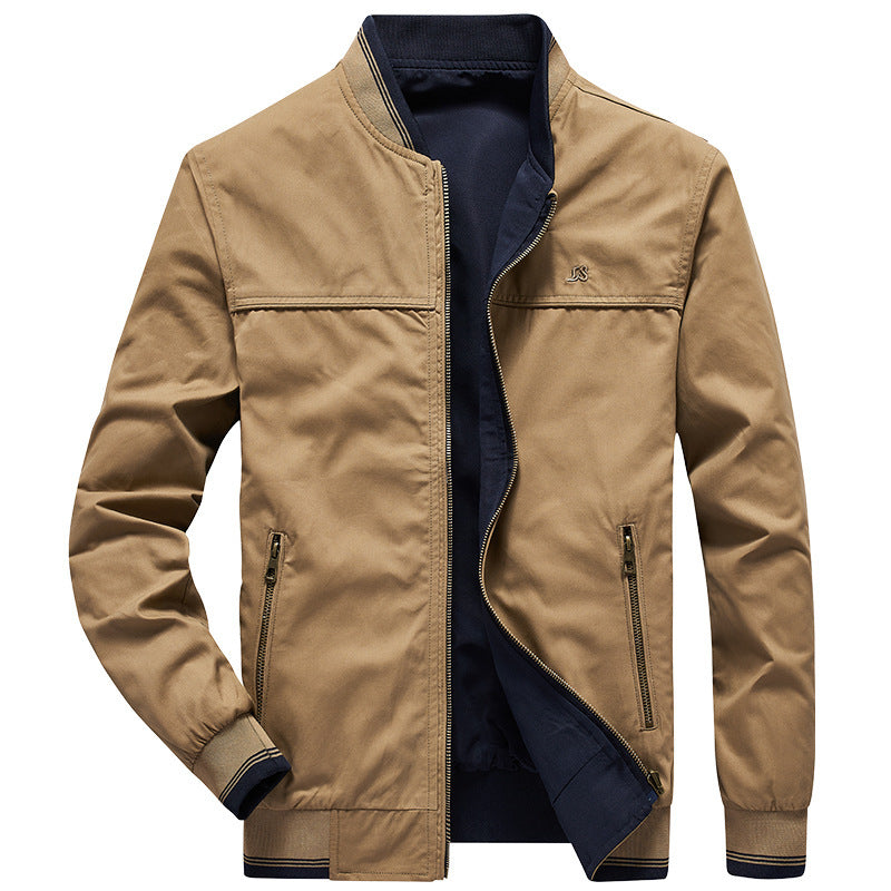 Men'S Double-Sided Baseball Collar Plus Size Casual Jacket