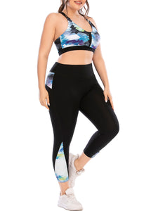 Plus Size Yoga Wear Tight Bra Sports Two-piece Suit