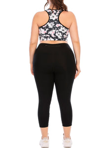 Plus Size Yoga Clothes Printed Fitness Sports Suit