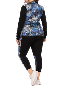 Plus Size Yoga Wear Long Sleeve Sports Top Fitness Suit