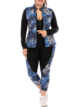 Load image into Gallery viewer, Plus Size Yoga Wear Long Sleeve Sports Top Fitness Suit