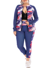 Load image into Gallery viewer, Fashion Printed Sports Long-sleeved Top Plus Size Yoga Suit