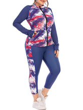 Load image into Gallery viewer, Fashion Printed Sports Long-sleeved Top Plus Size Yoga Suit