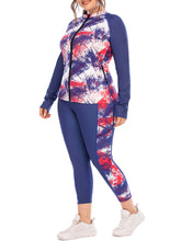 Load image into Gallery viewer, Fashion Printed Sports Long-sleeved Top Plus Size Yoga Suit