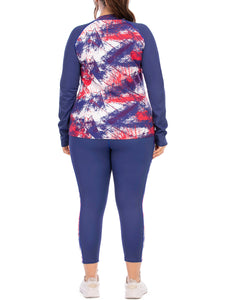 Fashion Printed Sports Long-sleeved Top Plus Size Yoga Suit