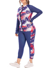 Load image into Gallery viewer, Fashion Printed Sports Long-sleeved Top Plus Size Yoga Suit