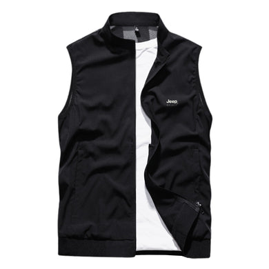 Men'S Summer Fashion Striped Stand Collar Outdoor Casual Vest