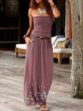 Load image into Gallery viewer, Women Plain Strapless Vacation Beach Midi Dress