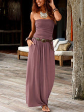 Load image into Gallery viewer, Women Plain Strapless Vacation Beach Midi Dress