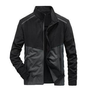 Men'S Youth Stand Collar Color Block Casual Sports Jacket