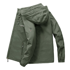 Men'S Casual Outdoor Waterproof Breathable Hooded Jacket