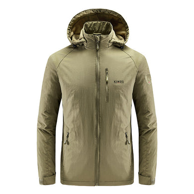 Men'S Casual Outdoor Waterproof Breathable Hooded Jacket