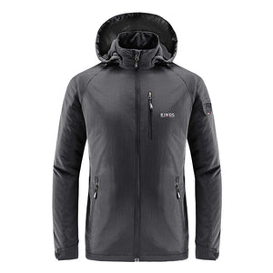 Men'S Casual Outdoor Waterproof Breathable Hooded Jacket