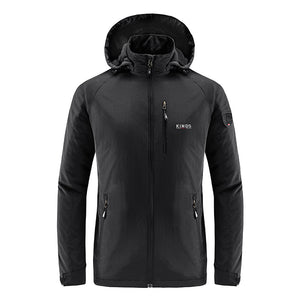 Men'S Casual Outdoor Waterproof Breathable Hooded Jacket