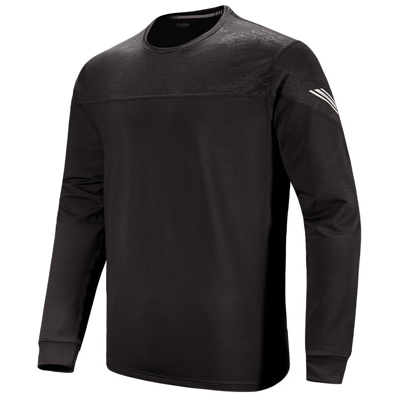 Men'S Running Tight High Elastic Breathable Long Sleeve Sports T-Shirt