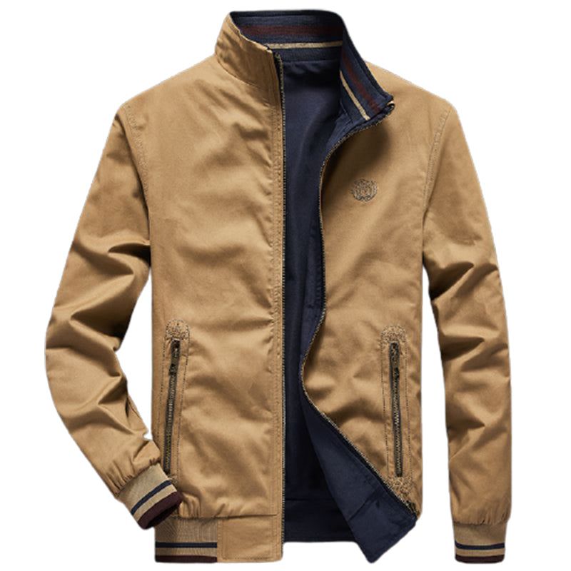 Fall Men'S Workwear Double-Sided Wear Stand Collar Casual Jacket