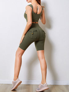 Fashion Sports Vest Hip Shorts Yoga Two-piece Suit