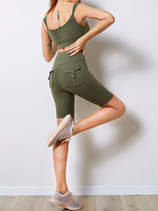 Fashion Sports Vest Hip Shorts Yoga Two-piece Suit