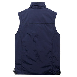 Men'S Outdoor Leisure Waistcoat Stand-Up Collar Fishing Vest