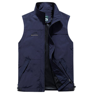 Men'S Outdoor Leisure Waistcoat Stand-Up Collar Fishing Vest