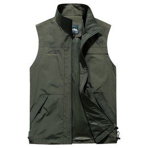 Men'S Outdoor Leisure Waistcoat Stand-Up Collar Fishing Vest